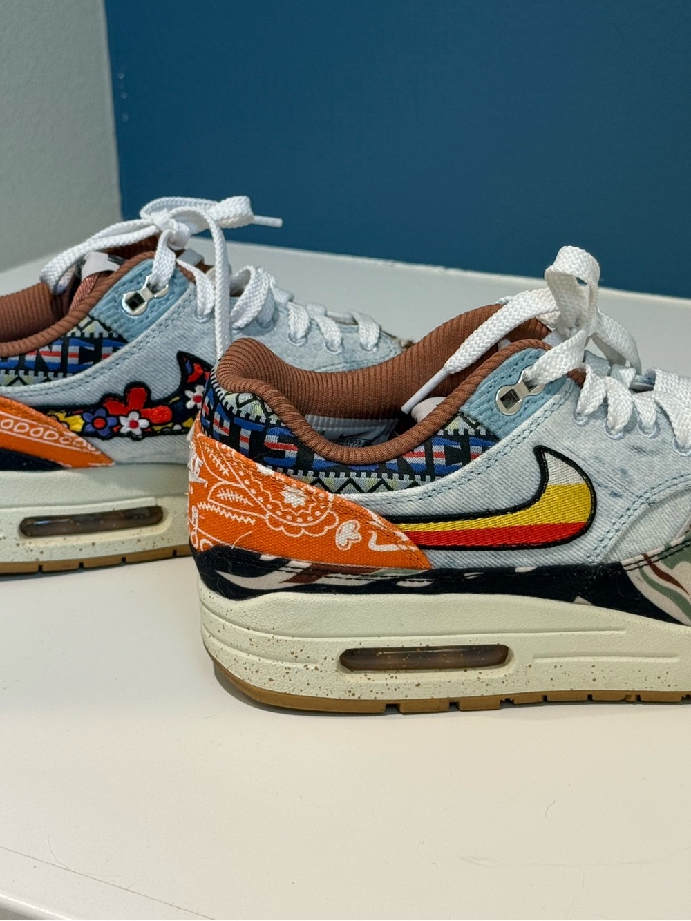 Like New - Nike Concept Mixed-Media Camo Accent Sneakers - White & Multi - Picture 4 of 6